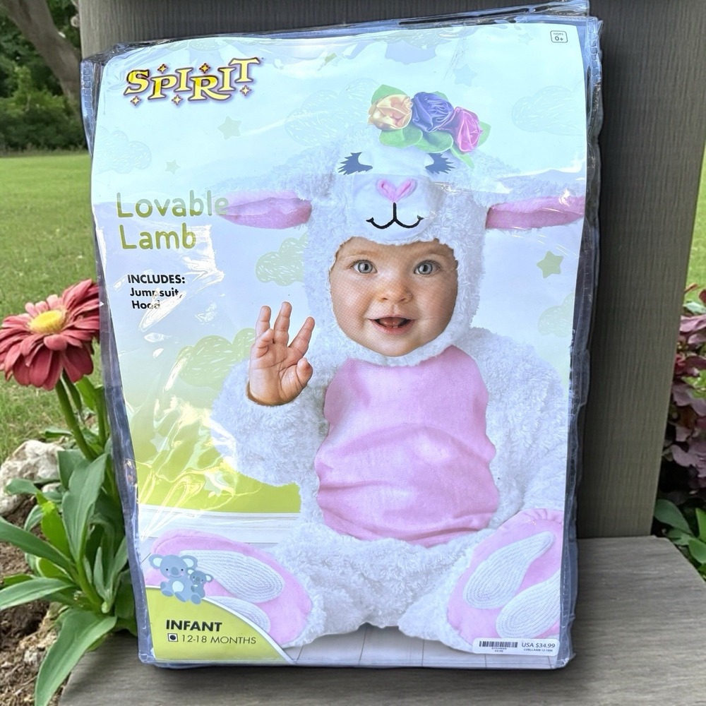 Lovable Lamb Infant Costume Spirit Halloween Baby White Sheep 12-18 Months‎